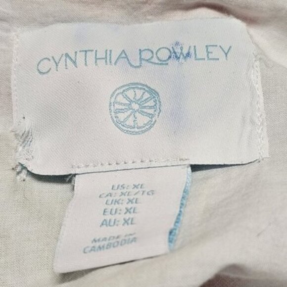 Cynthia Rowley Maxi Sun Dress Women Size XL Fruit Print Linen - Picture 4 of 13